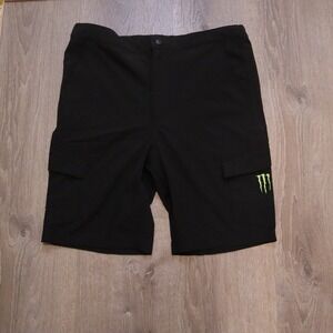 Monster Energy Cargo Shorts Black Mens Size M Athletic Casual Outdoor